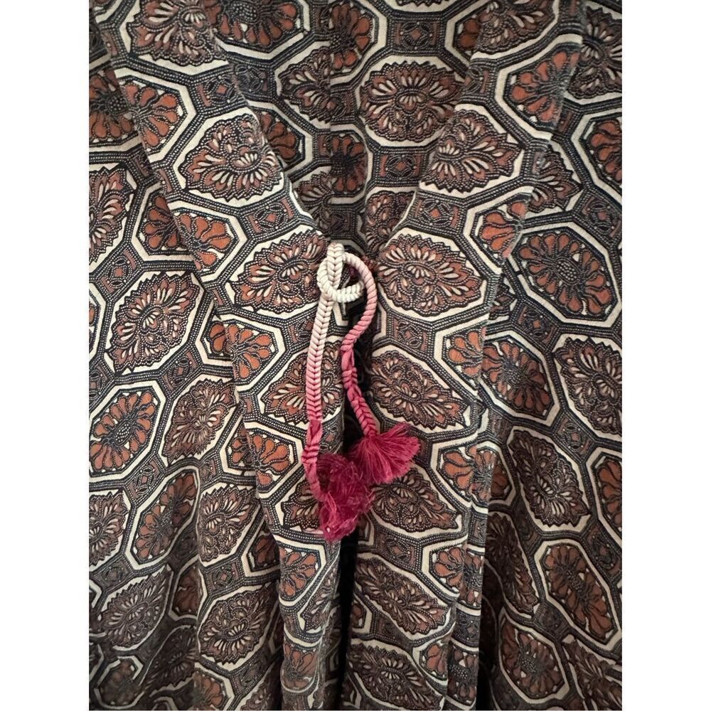 Vintage Japanese Kimono in Shades of Brown and White, Tie Closure, Lightweight - Picture 3 of 5